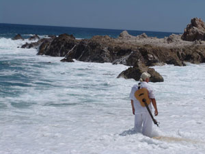Standing in the water in Cabo San Lucas